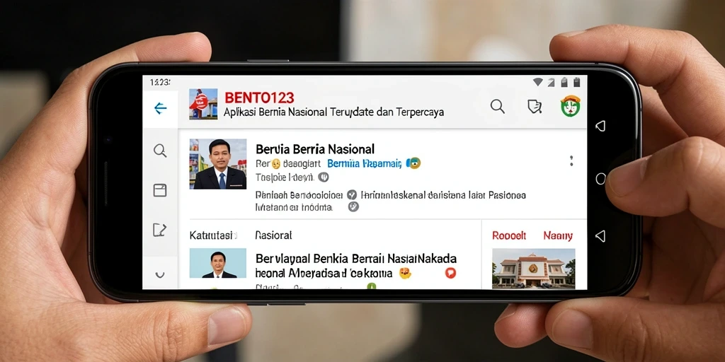 Antarmuka BENTO123 menampilkan berita nasional yang informatif dan menarik.