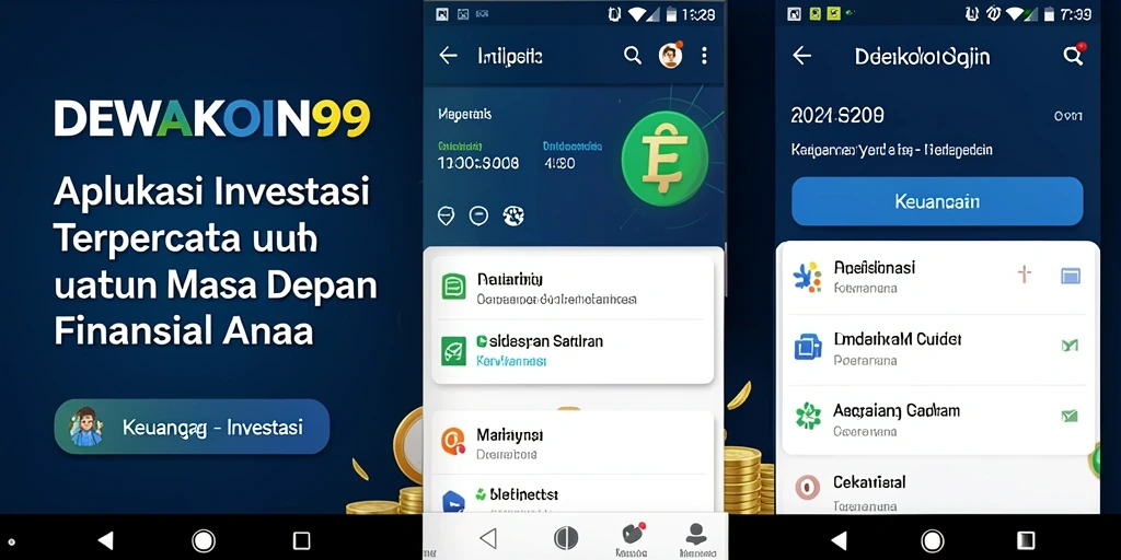 Tampilan antarmuka DEWAKOIN99 yang modern dan interaktif untuk investasi.