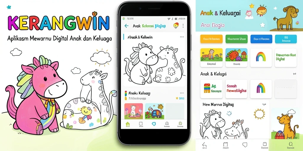 Tampilan antarmuka KERANGWIN yang ramah anak dengan gambar mewarnai.