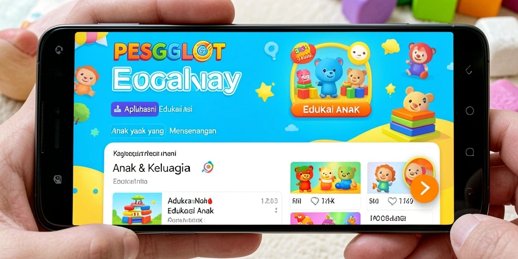 Tampilan antarmuka edukasi anak yang menarik dan interaktif.