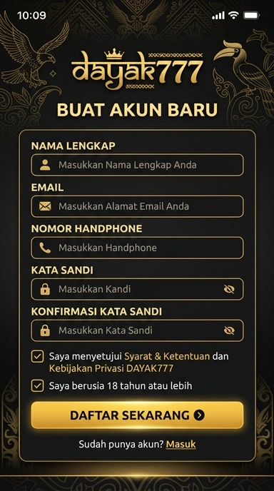 Panduan Registrasi Akun dayak777 untuk Android