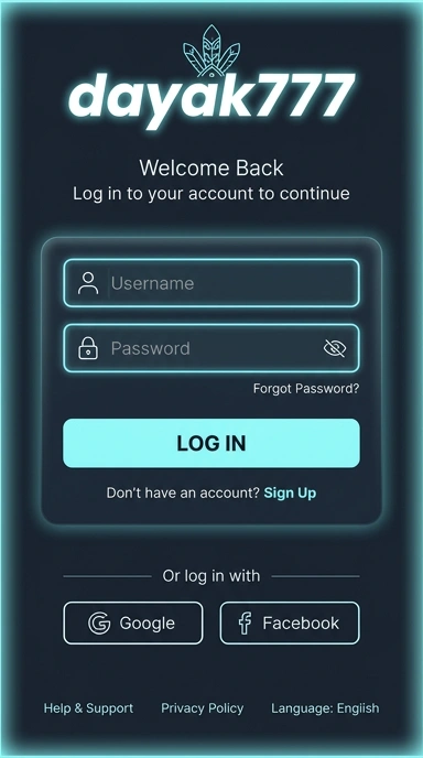Halaman Masuk Akun dayak777 untuk Pengguna Android